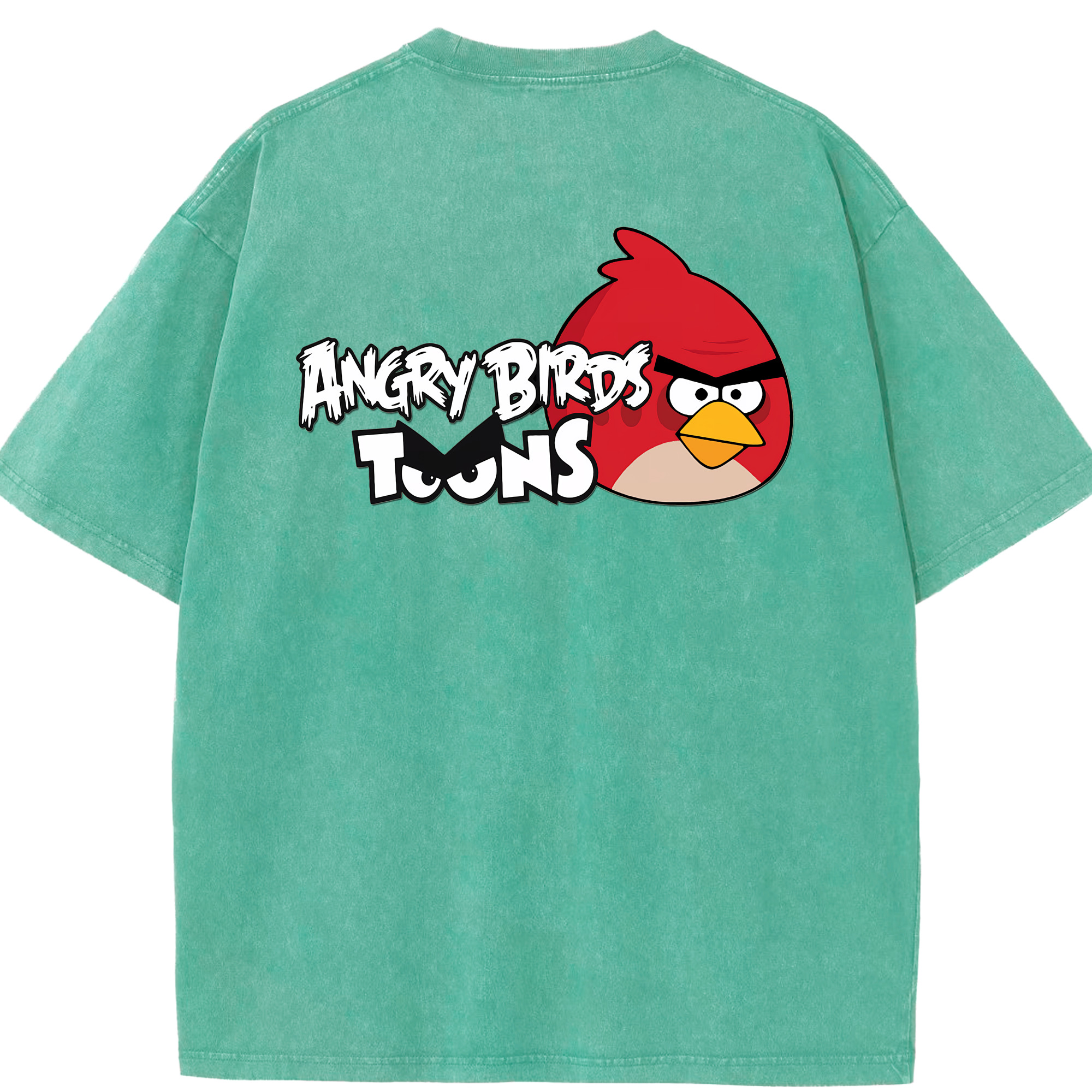 （画像用） Angry Birds アングリーバード 綿100% ヴィンテージ風 半袖Tシャツ（背面プリント）